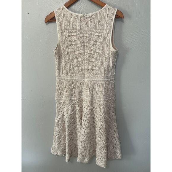 Vince Camuto Dress Cream & Tan Underlay Lace Drop Waist Midi Sleeveless Size S - Picture 7 of 10
